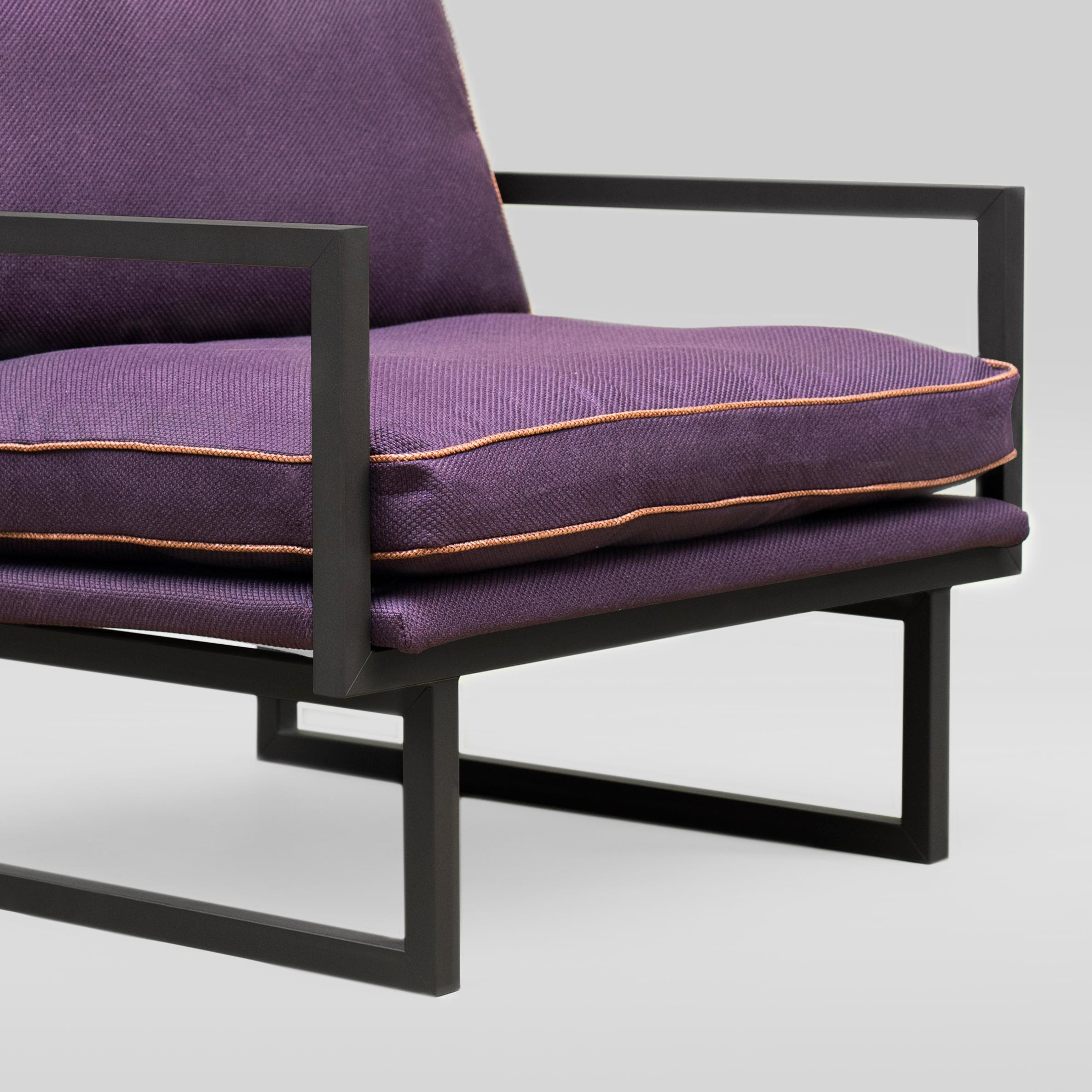 Modern Peter Ghyczy Armchair Urban Brad 'GP01' Ristretto or Purple Fabric