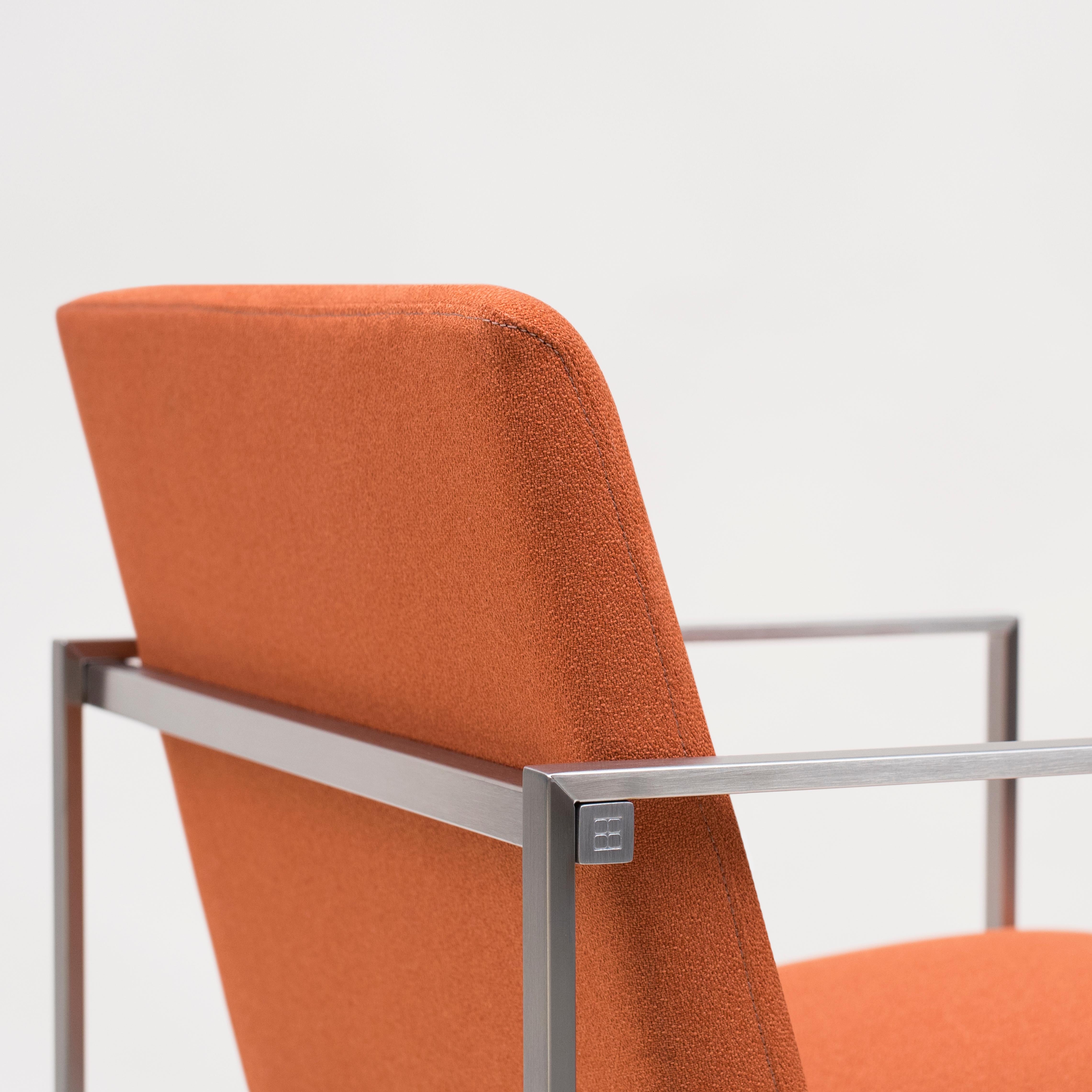 Peter Ghyczy Armchair Urban Maia 'S06+' Stainless Steel Matt / Orange Fabric In New Condition In Barcelona, Barcelona