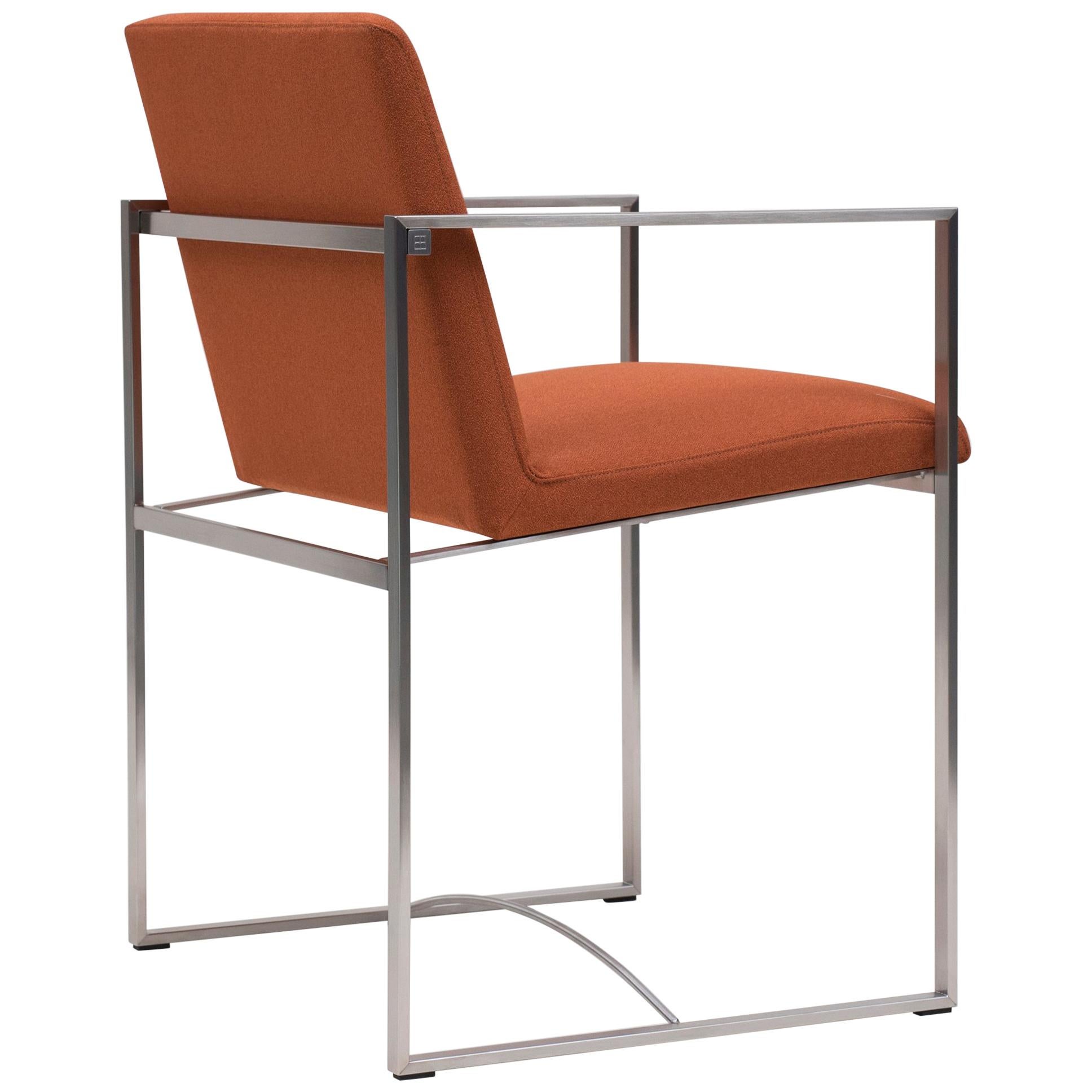 Armchair designed by Peter Ghyczy in 2018.
Manufactured by Ghyczy (Netherlands)

Material and color:
Frame stainless steel matt
Cast part aluminium matt
Fabric V/12 (Q2)
No Piping

Dimensions
L 52 x W 50 x H 47

Production delay: 
8