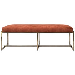 Peter Ghyczy Bench Urban Grace 'GB03' Brass Aged / Orange Fabric