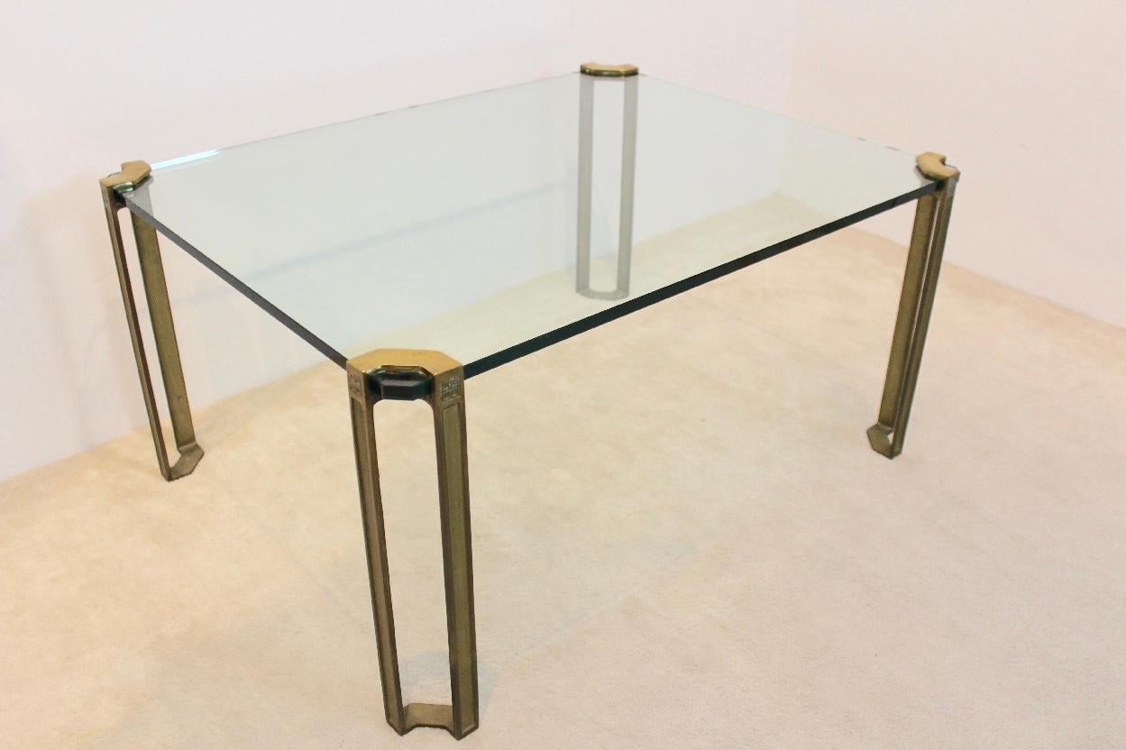Dutch Peter Ghyczy Brass and Glass Coffee Table