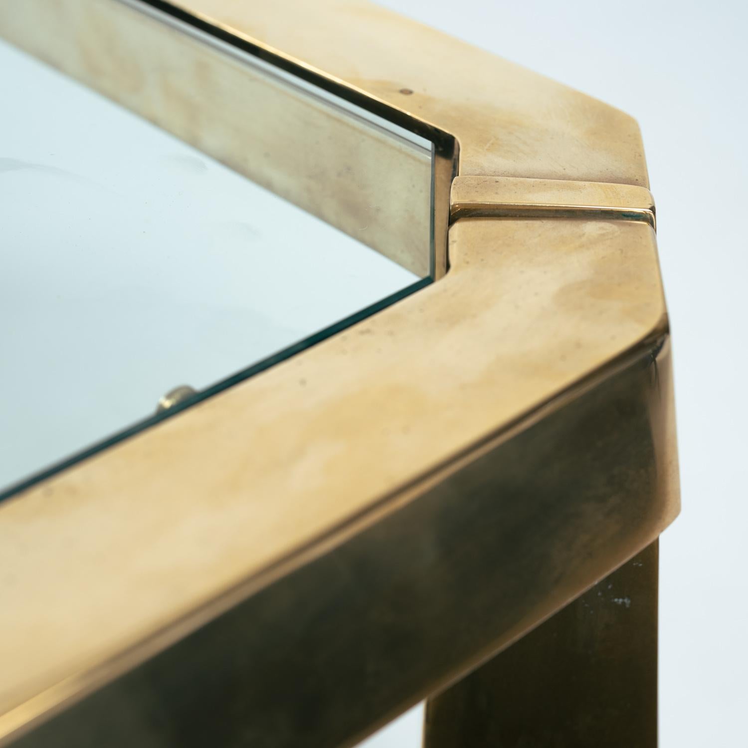 Fin du 20e siècle Table basse en laiton et verre Peter Ghyczy, Pays-Bas, années 1980 en vente