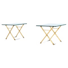 Peter Ghyczy Brass and Glass Side Tables the Netherlands 1970