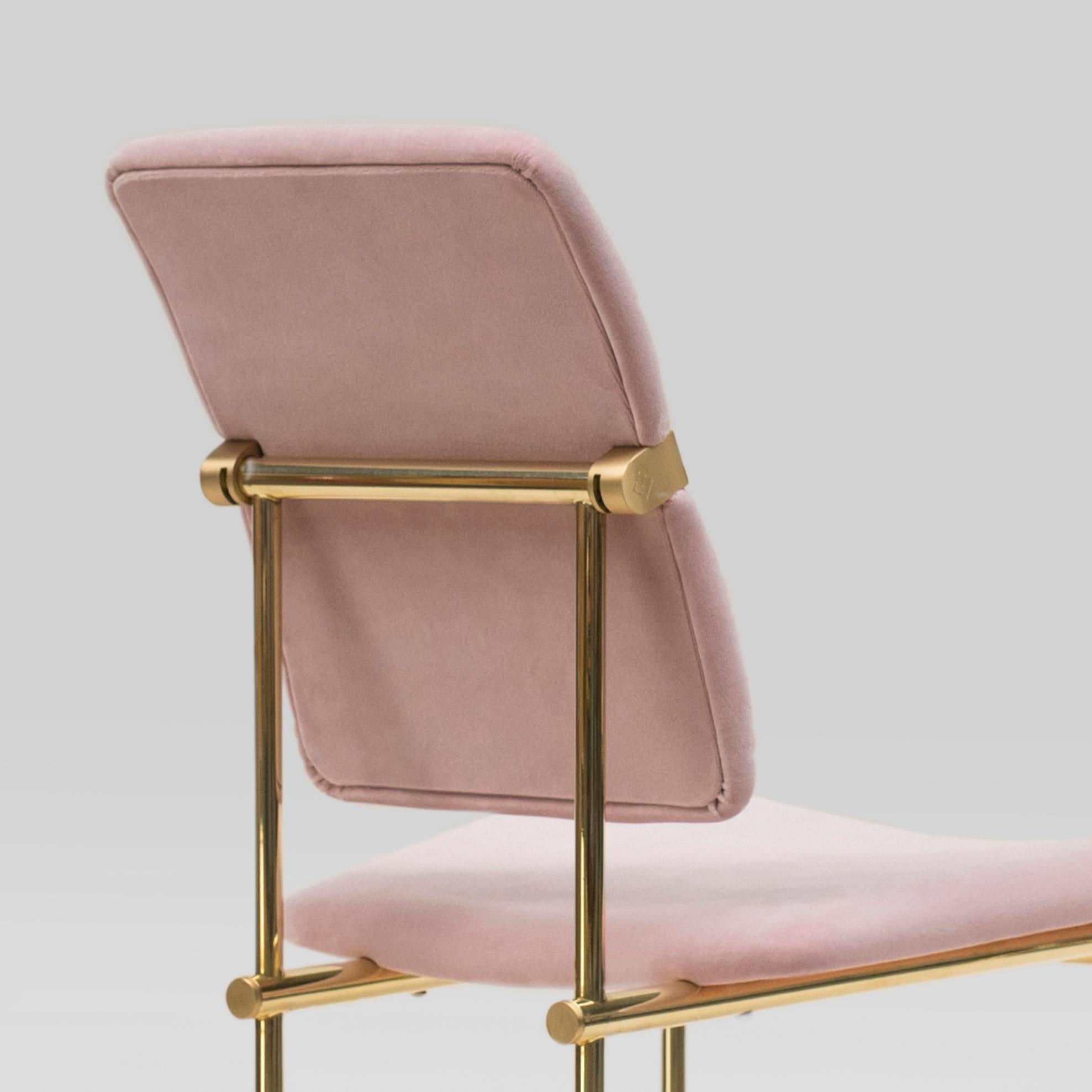 Peter Ghyczy Chair Urban ‘S02’ Brass Gloss / Pink Fabric In New Condition In Barcelona, Barcelona