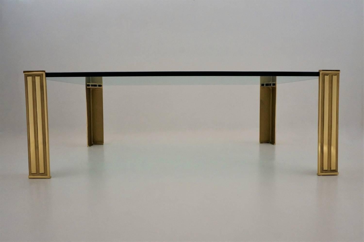 Peter Ghyczy Coffee Table, Brass and Glass, circa 1990s, Dutch For Sale 5