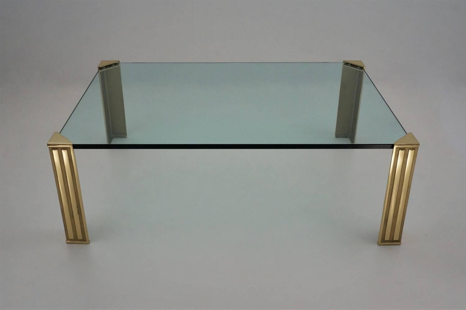Peter Ghyczy Coffee Table, Brass and Glass, circa 1990s, Dutch For Sale 2