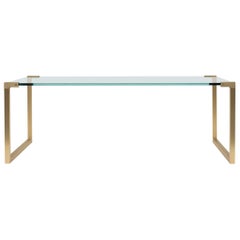 Peter Ghyczy Coffee Table Pioneer 'T53' Brass Matt / Optiwhite Glass 