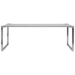 Peter Ghyczy Coffee Table Pioneer 'T53' Stainless Steel Matt / Satin Glass