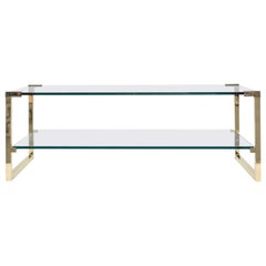 Peter Ghyczy Coffee Table Pioneer T53D Brass Gloss / Clear Glass Minimal Style