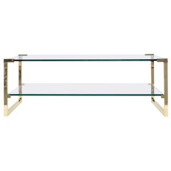 Peter Ghyczy Coffee Table Pioneer 'T53D' Brass / Glass 