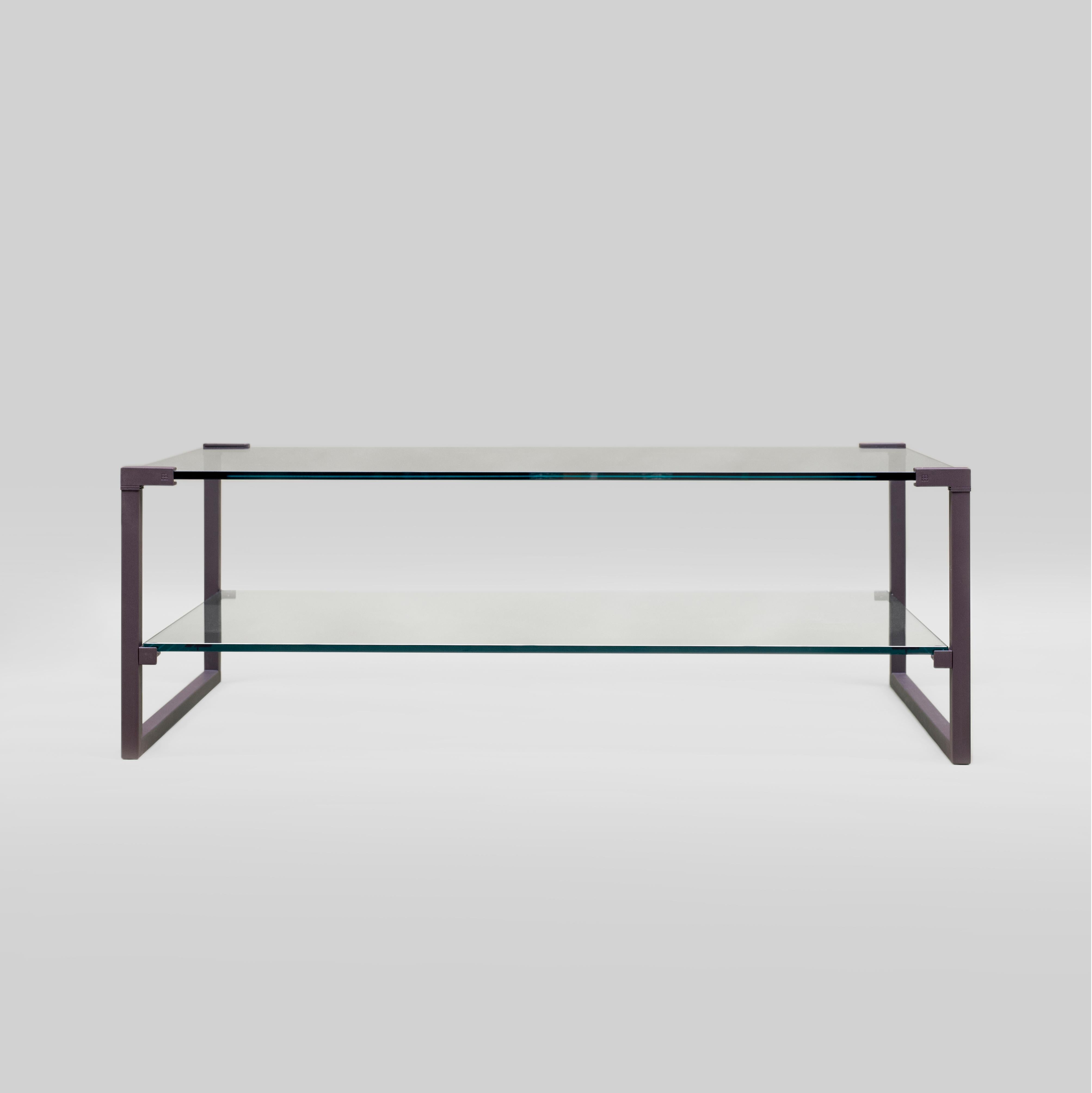 Powder-Coated Peter Ghyczy Coffee Table Pioneer 'T53D'  Ristretto / Glass