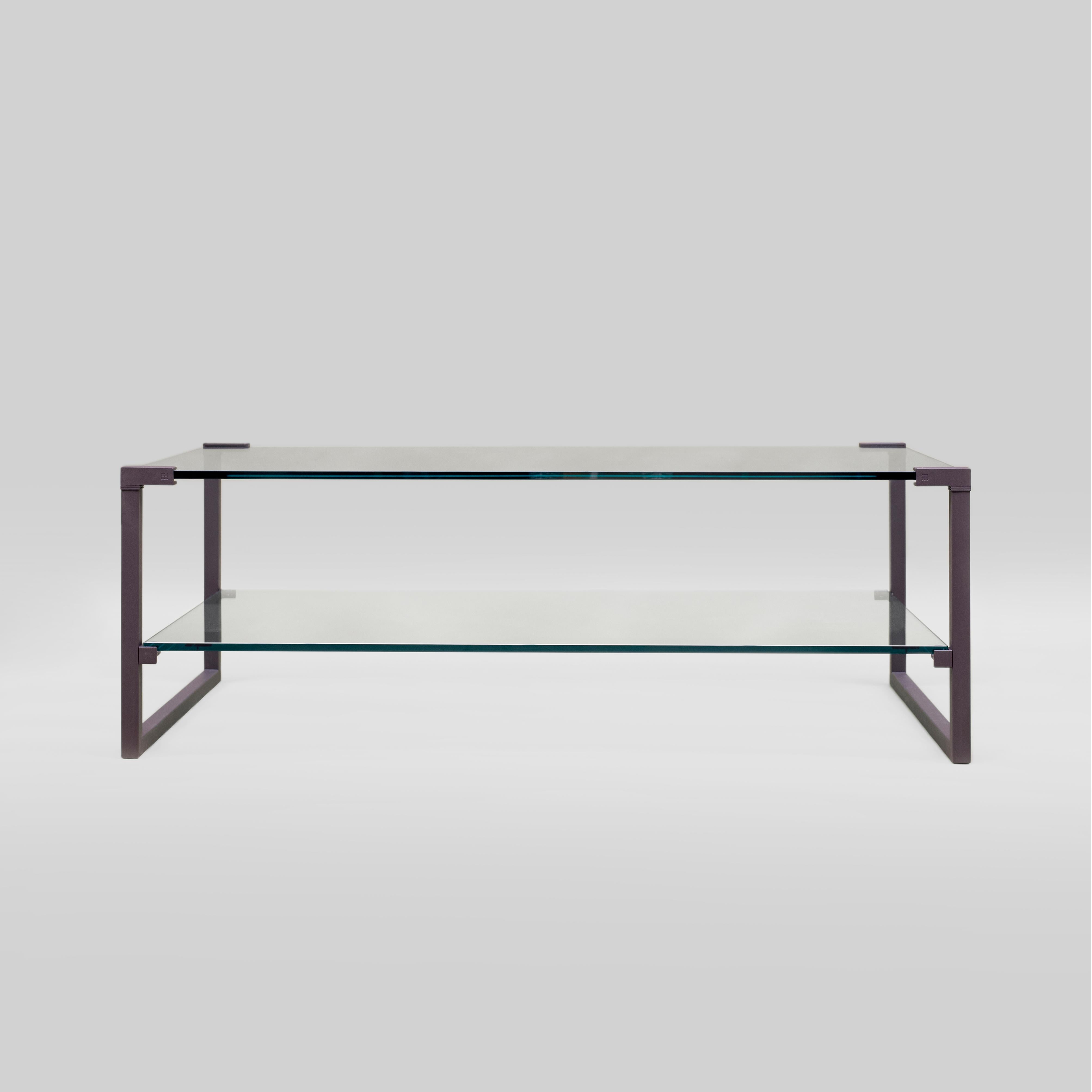 Powder-Coated Peter Ghyczy Coffee Table Pioneer 'T53D' Ristretto / Glass