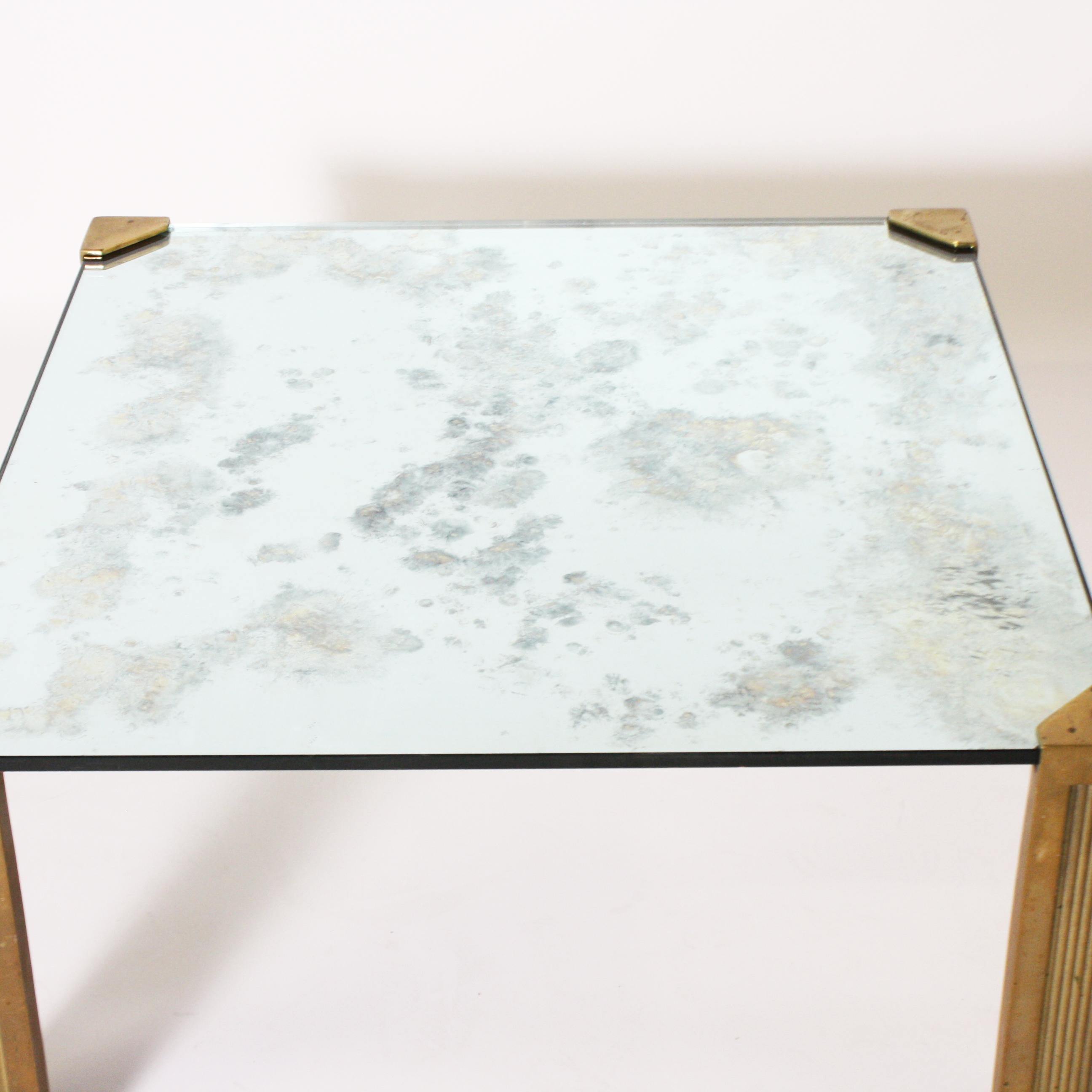 French Peter Ghyczy Coffee Table with Smoked Glass Top, circa 1970