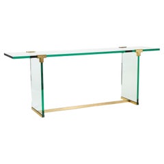Peter Ghyczy. Console in vetro e ottone dorato. 1970s.