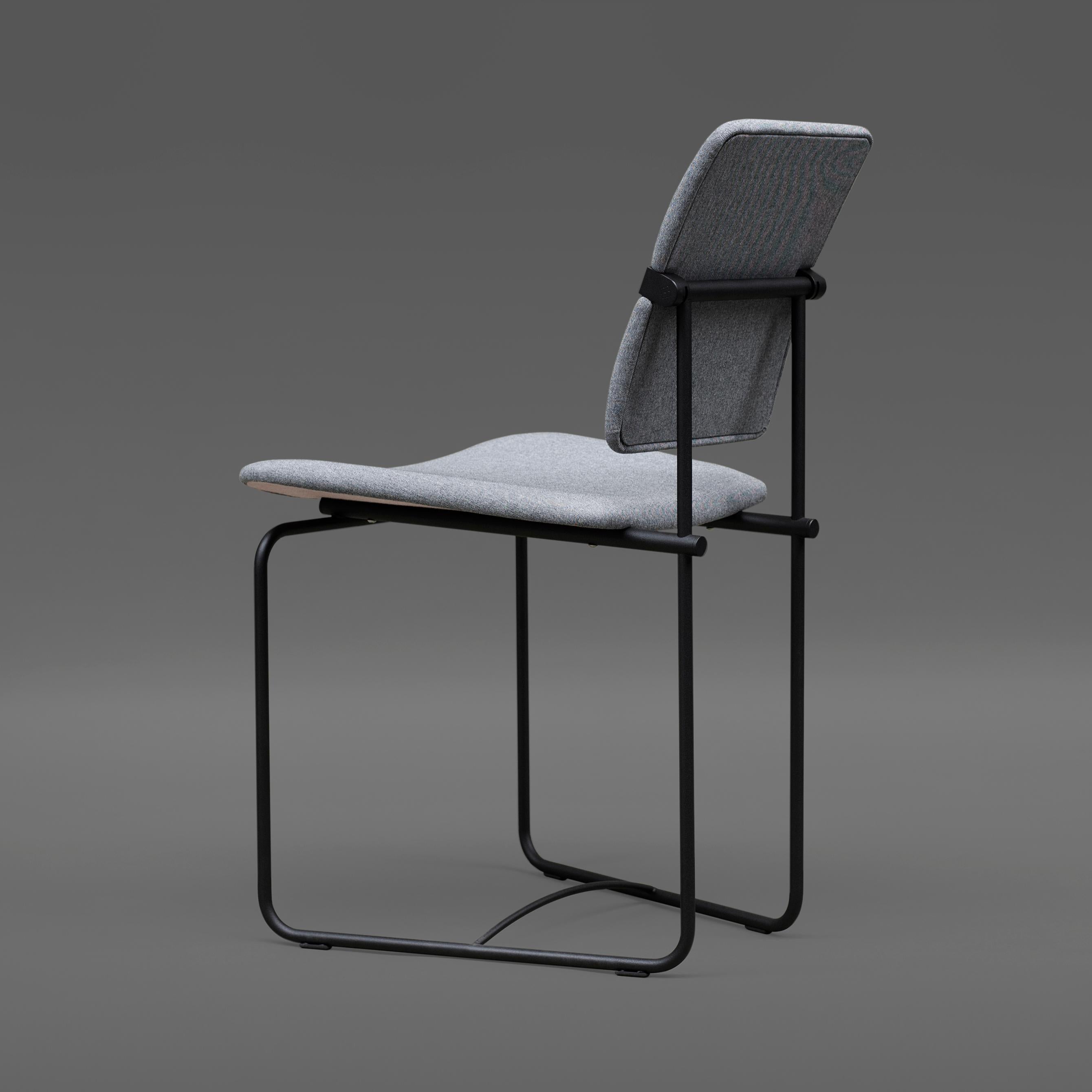 Contemporary Peter Ghyczy Chair Urban Jodie 'S02' Charcoal / Grey Fabric