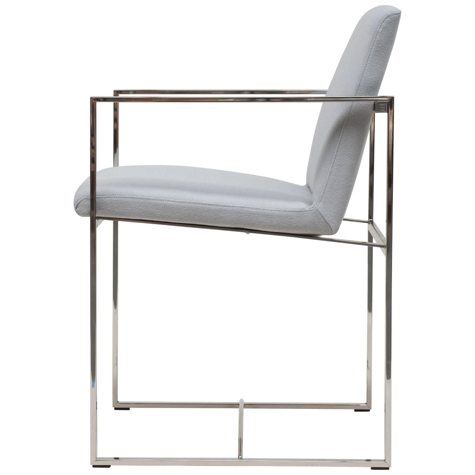Peter Ghyczy Armchair Urban Maia 'S06+' Stainless Steel Gloss / Grey Fabric
