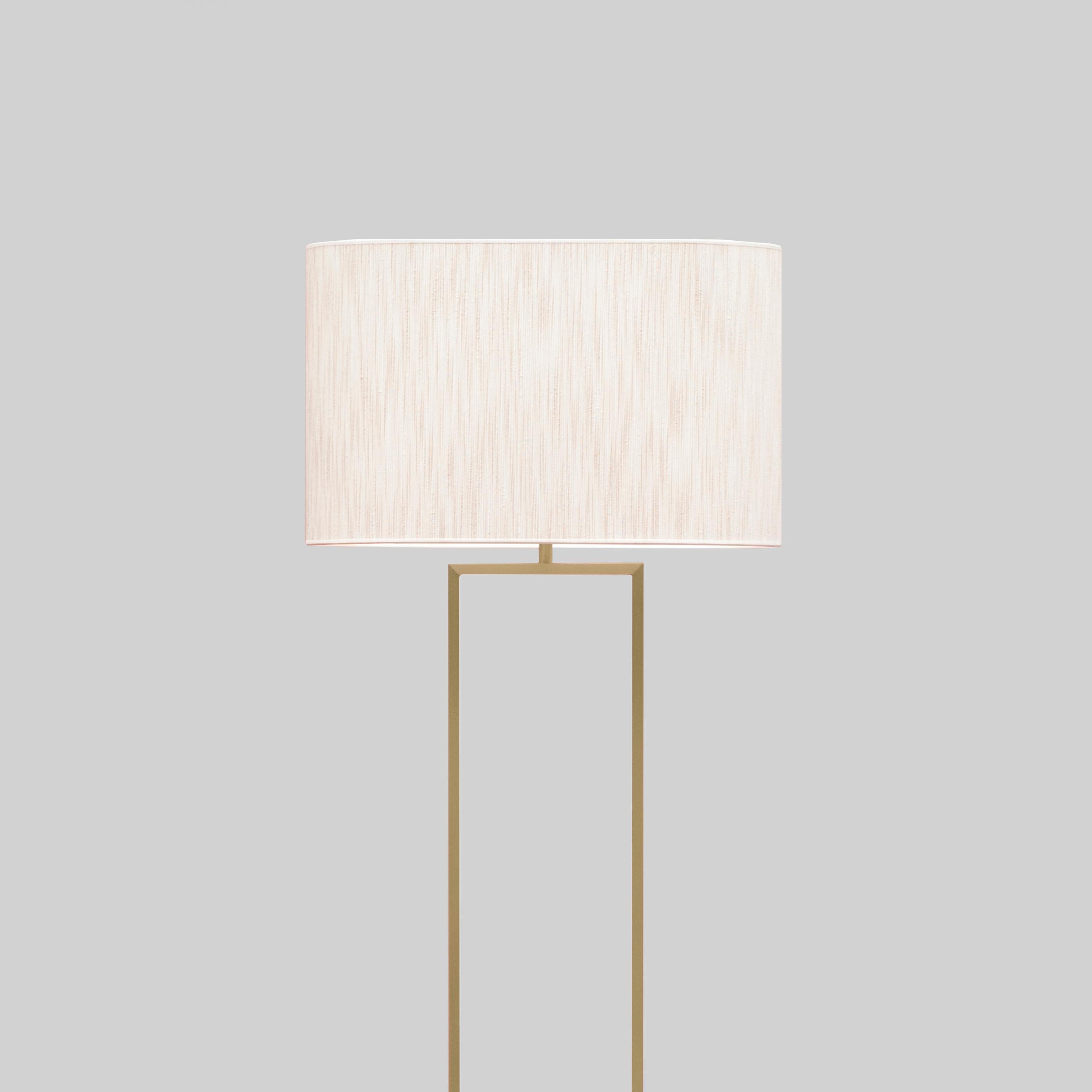 Modern Peter Ghyczy Floor Lamp Urban Lotis 'MW24' Brass Matt / Lampshade Forest