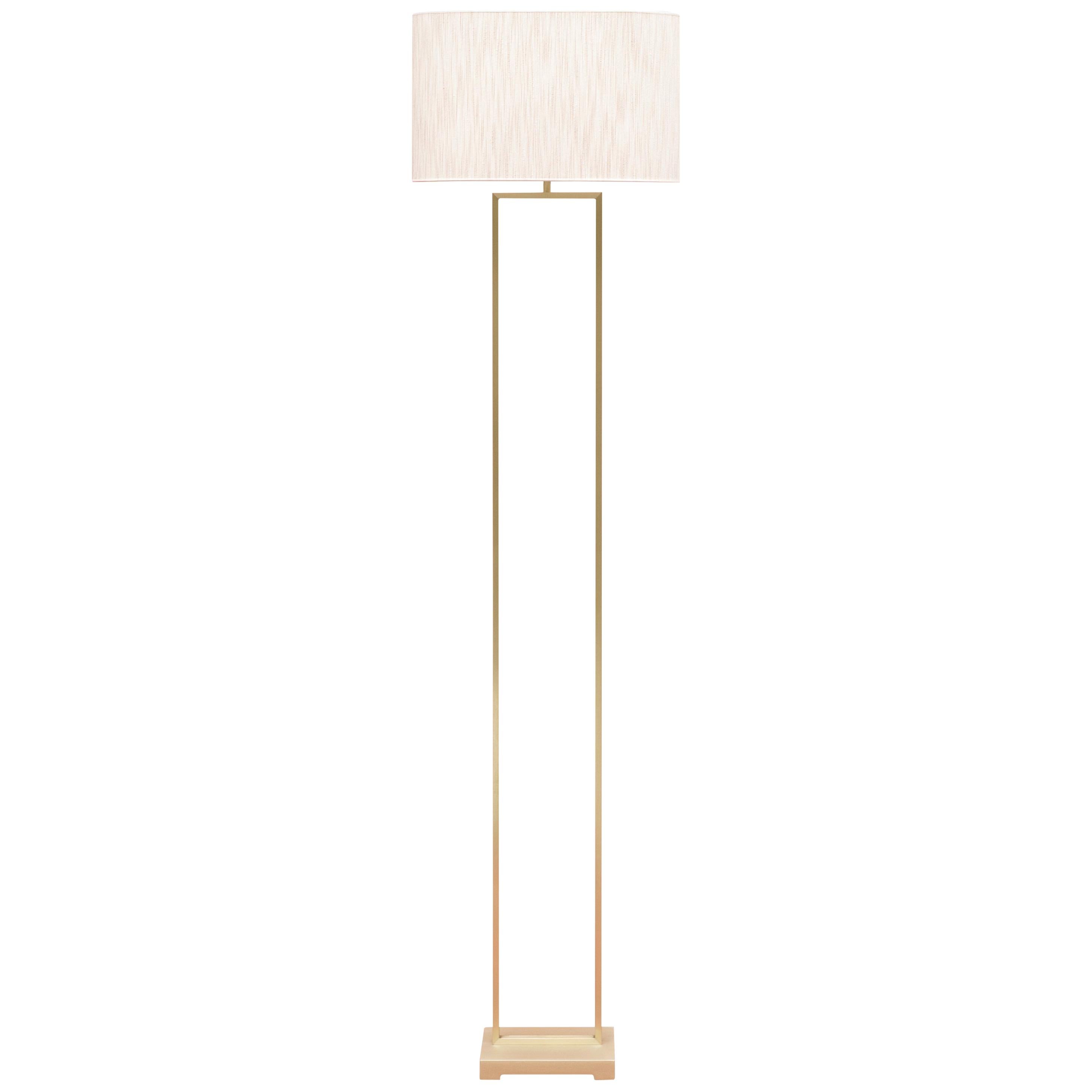 Peter Ghyczy Floor Lamp Urban Lotis 'MW24' Brass Matt / Lampshade Forest