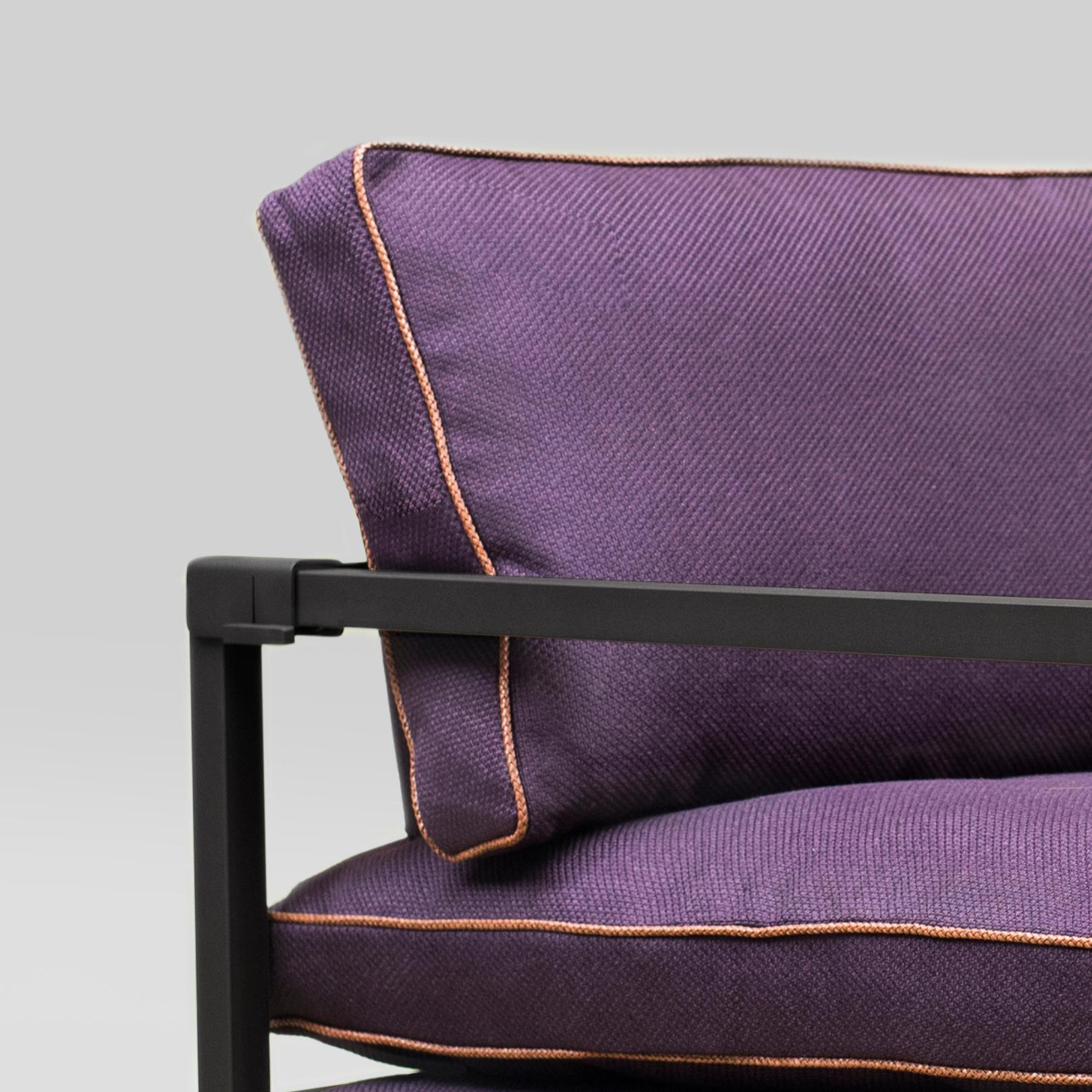 Peter Ghyczy Armchair Urban Brad 'GP01' Ristretto / Purple Fabric In New Condition In Barcelona, Barcelona