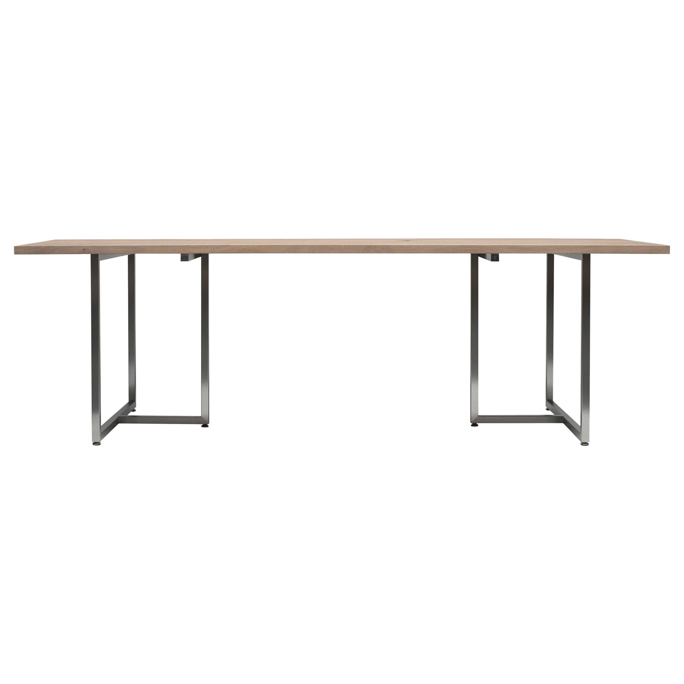 Peter Ghyczy Dining Table Jack ‘T3456’ Steel / Oak Latte