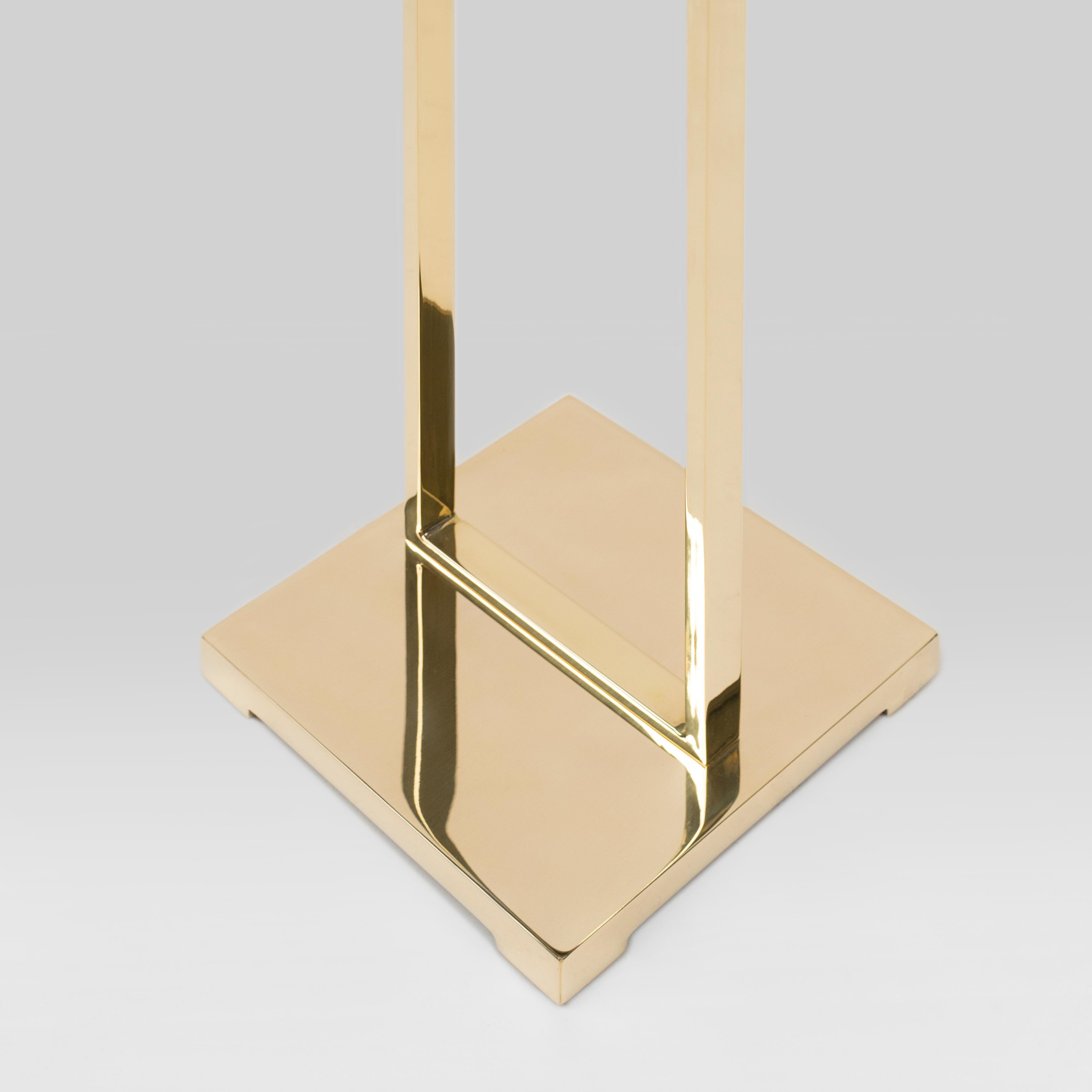 Modern Peter Ghyczy Floor Lamp Urban Lotis 'MW24' Brass Gloss / Silk Pink