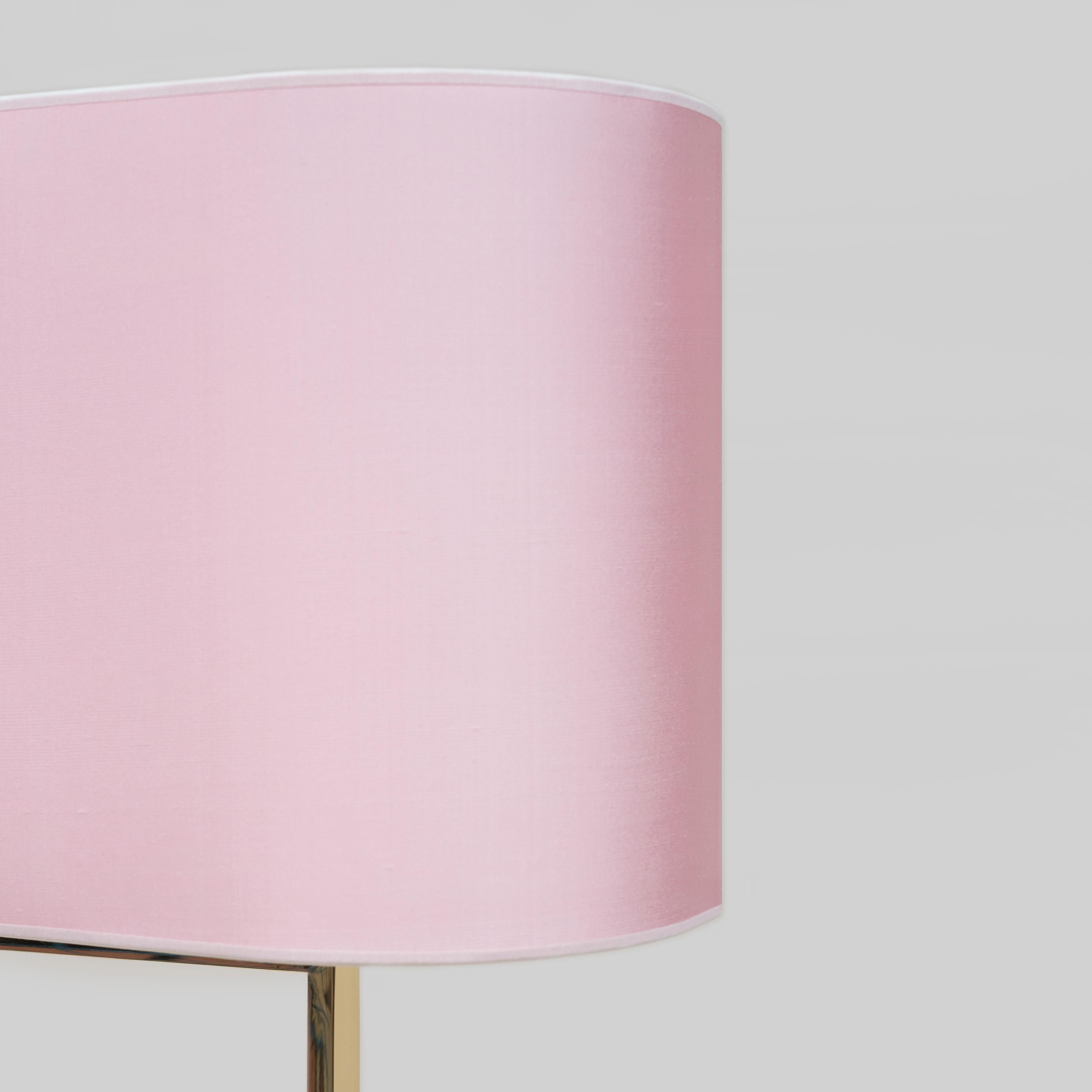 Dutch Peter Ghyczy Floor Lamp Urban Lotis 'MW24' Brass Gloss / Silk Pink