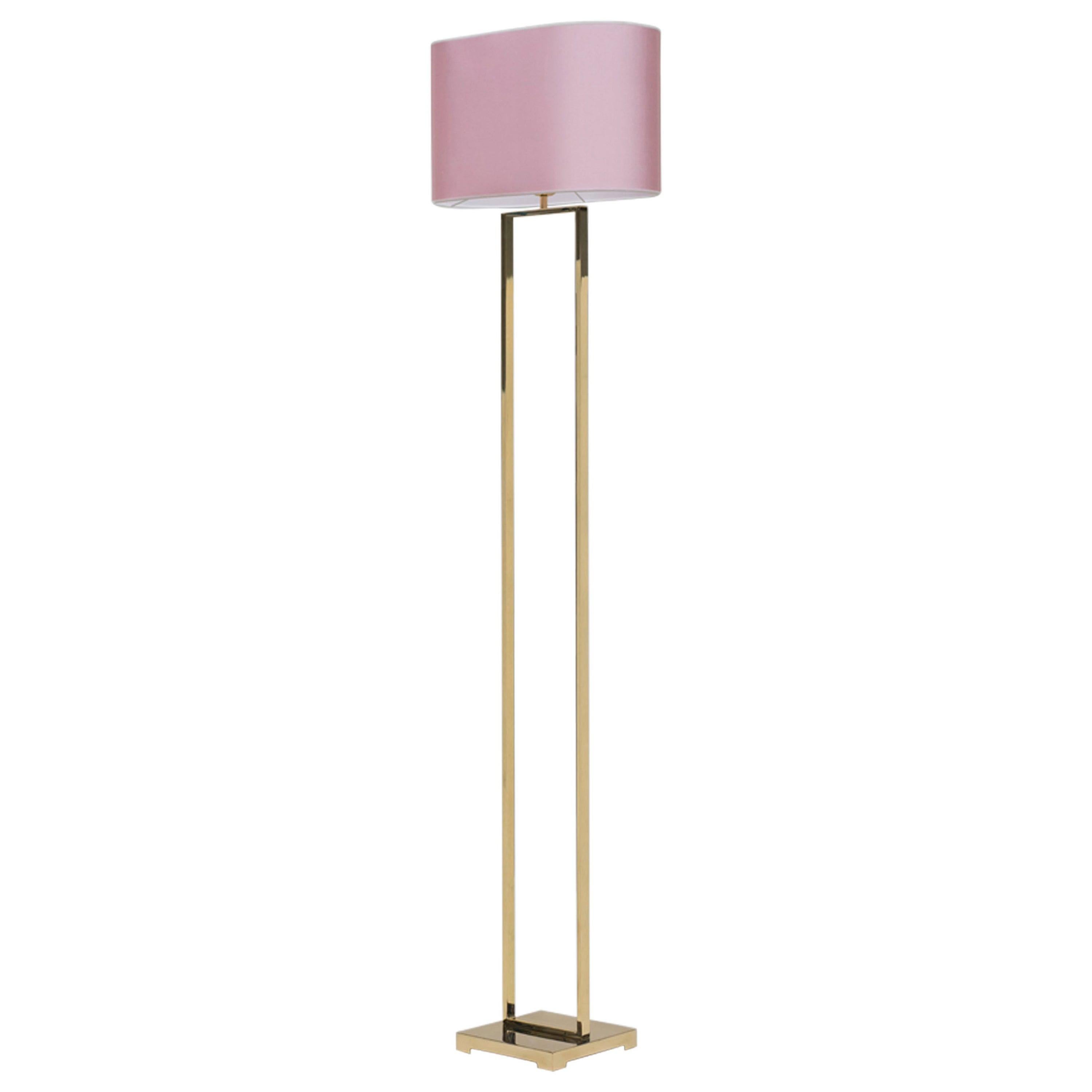 Peter Ghyczy Floor Lamp Urban Lotis 'MW24' Brass Gloss / Silk Pink