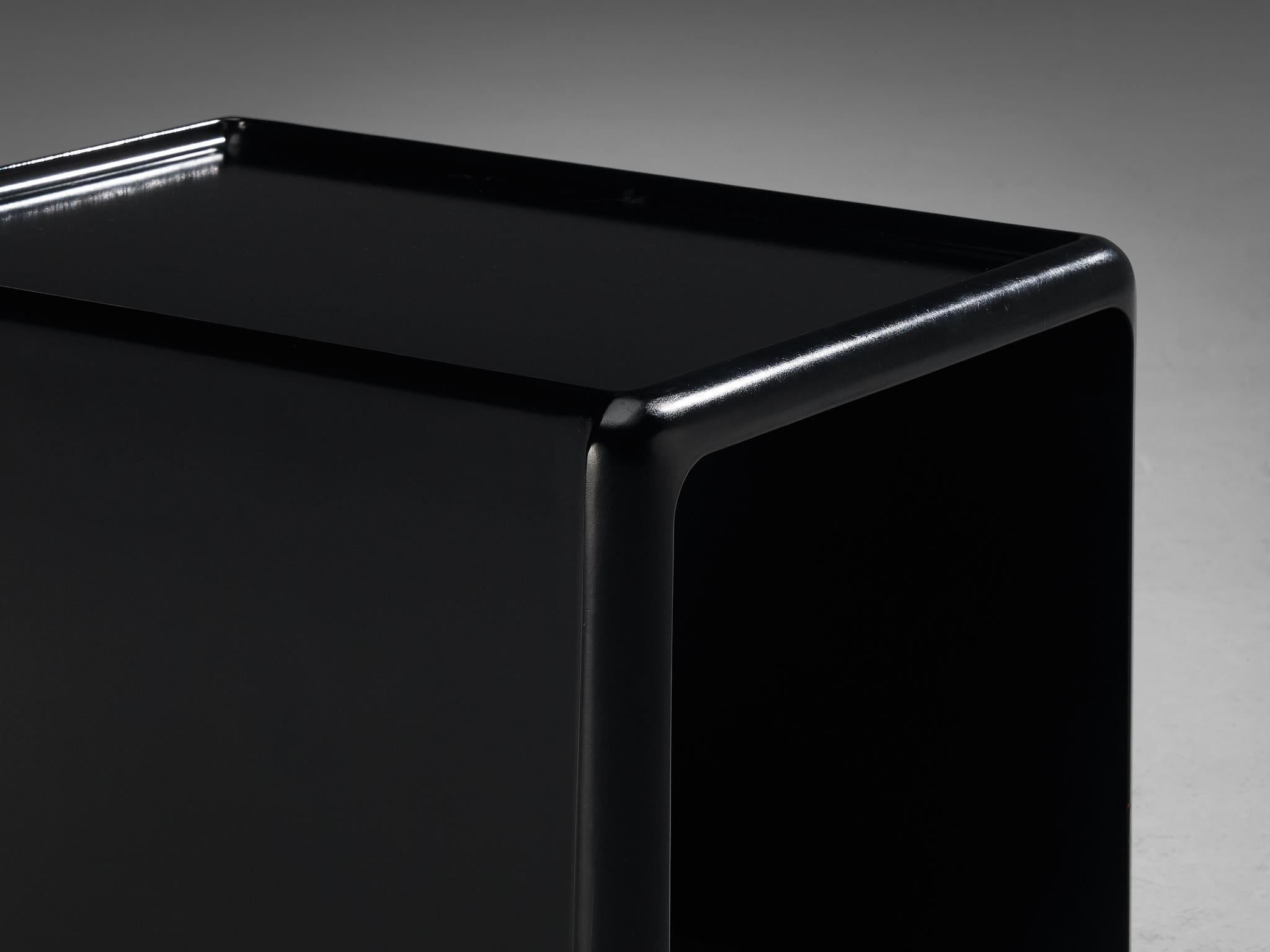 Late 20th Century Peter Ghyczy for Horn Collection Side Table in Black Fiberglass  For Sale