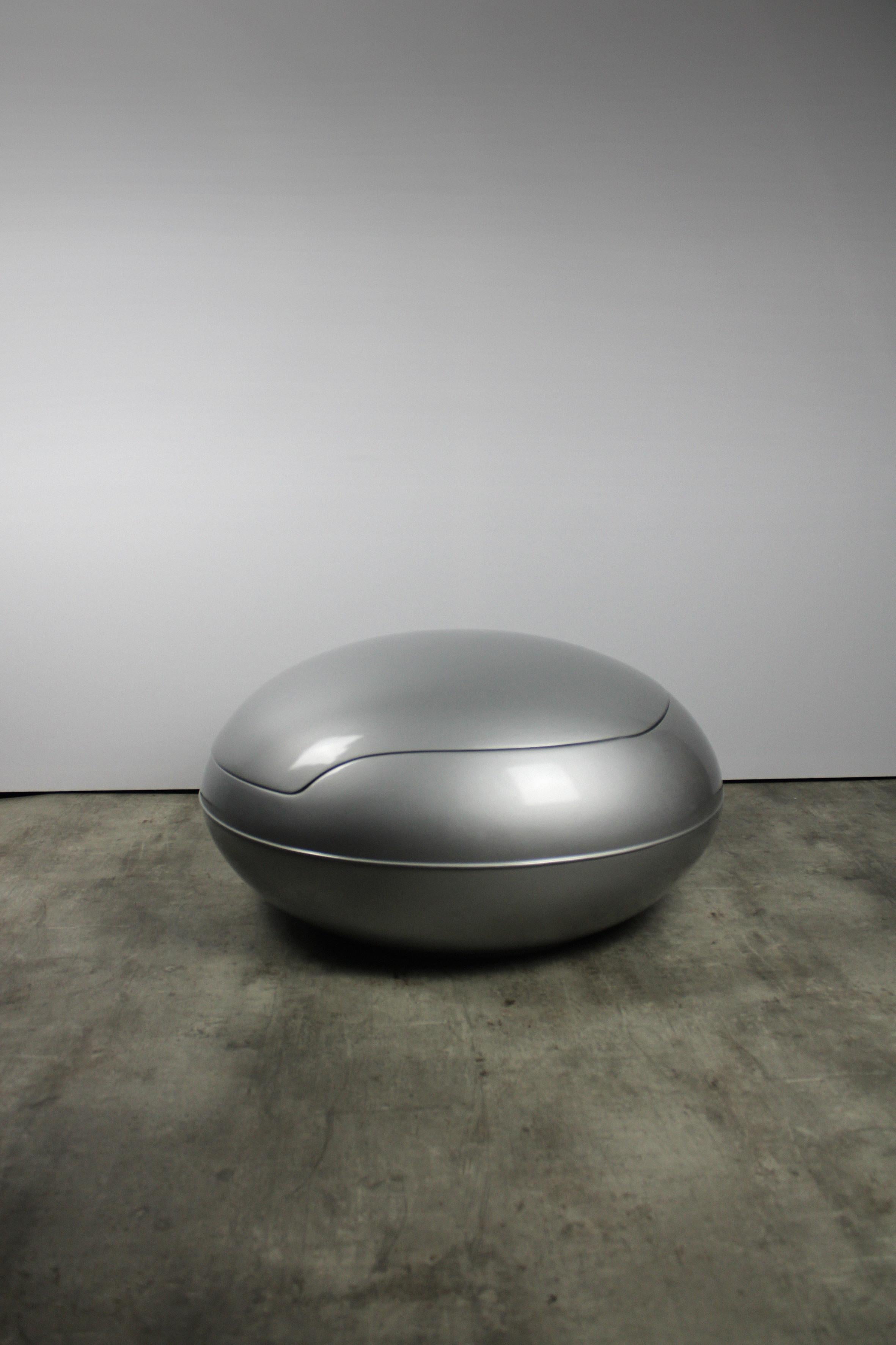 Chaise de jardin œuf de Peter Ghyczy Deluxe 90's Space Age Lounge Poly rose Space gris Bon état - En vente à Antwerpen, BE