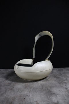 Peter Ghyczy Garden Egg Chair Signed Space Age Lounge 90's Black Marble White