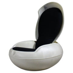 Peter Ghyczy Garden Egg Chair Signed Space Age Lounge 90's Black Marble White