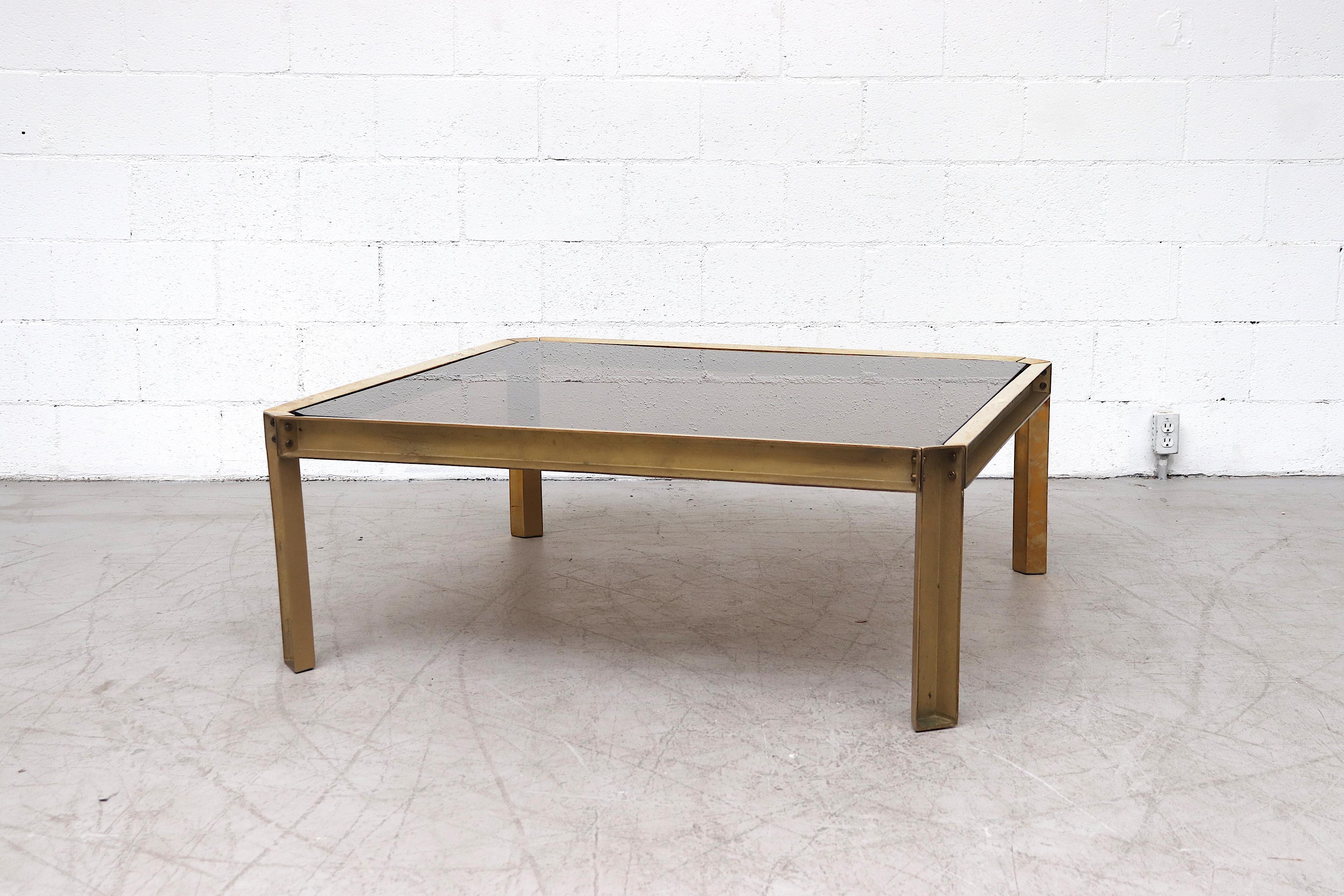 Mid-Century Modern Peter Ghyczy Extra Large Brass Coffee Table