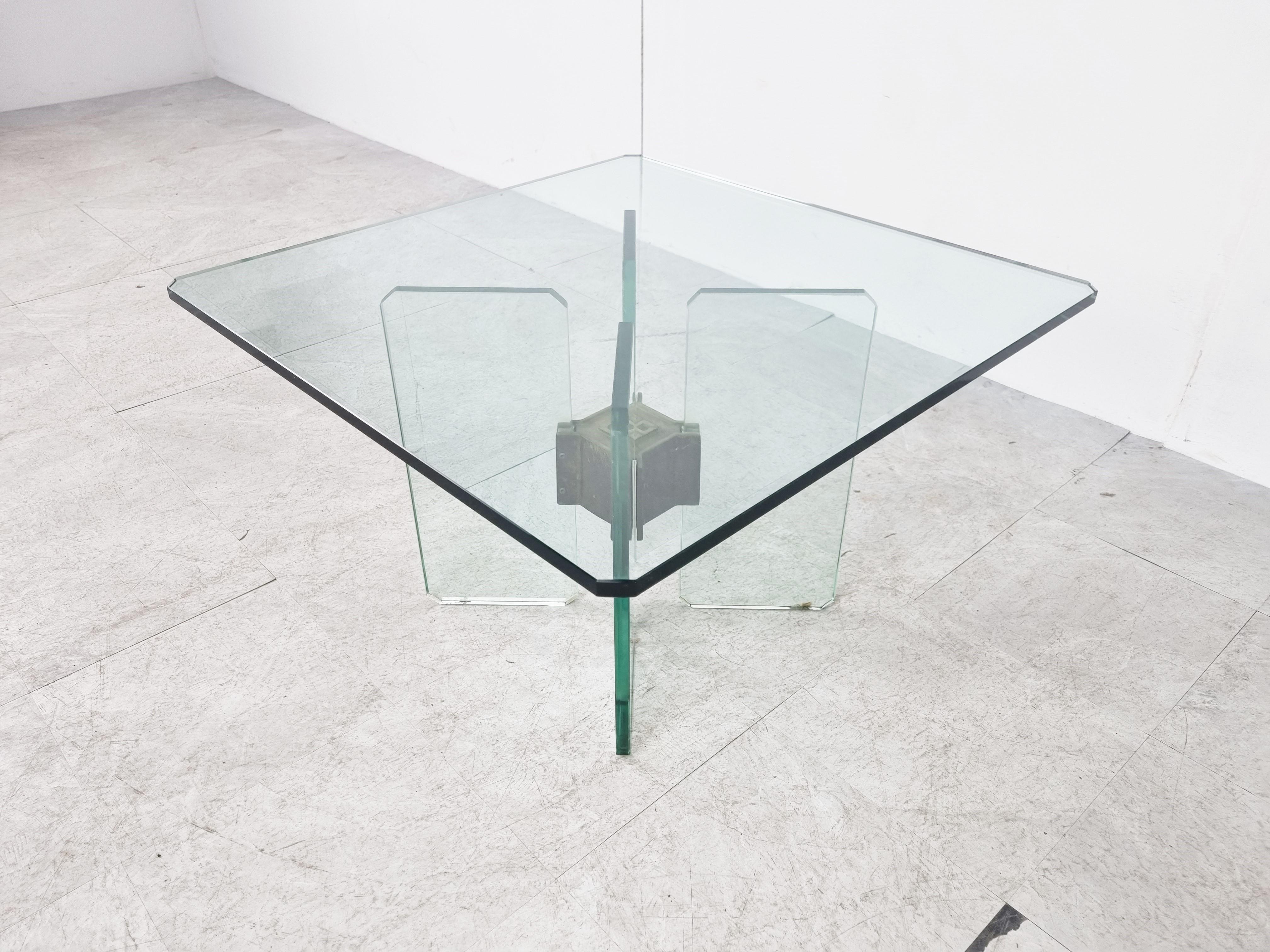 Peter Ghyczy Glass and Brass Coffee Table 3