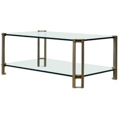 Peter Ghyczy Glass and Brass Coffee Table