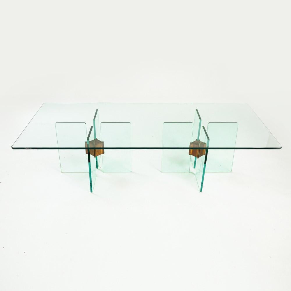  Table basse rectangulaire en verre et bronze Peter Ghyczy en vente 4