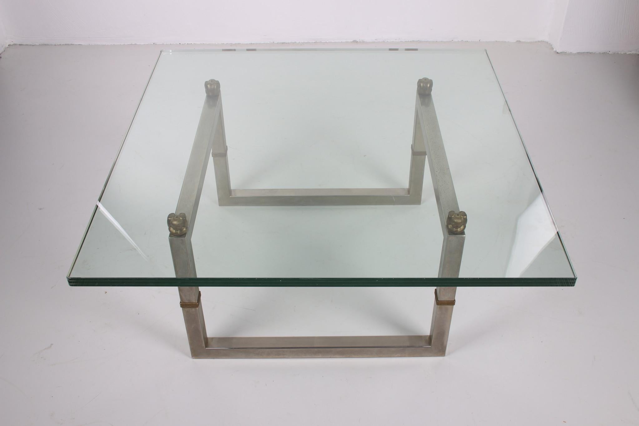 Peter Ghyczy Table basse en verre avec structure en acier inoxydable Biri T29 Bon état - En vente à Oirlo, LI