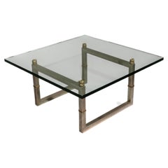 Peter Ghyczy Biri T29 Coffee Table, Glass & Steel, Mid-Century 1970