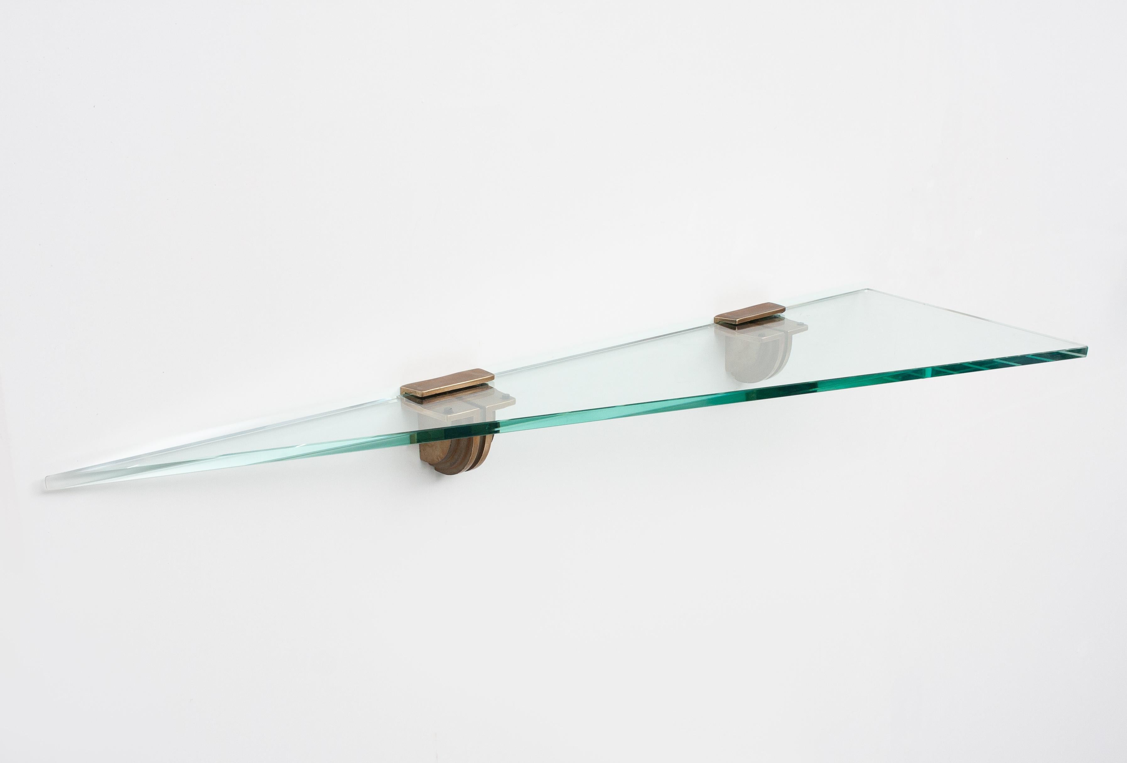 Peter Ghyczy Glass Wall Shelve, 1970 In Good Condition In Den Haag, NL
