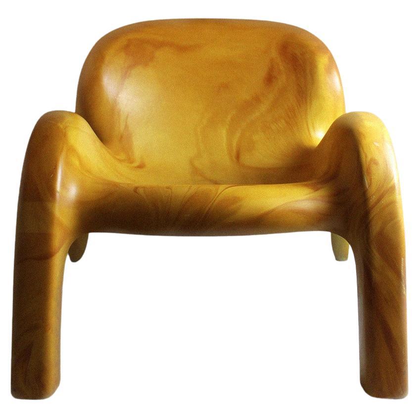 Chaise longue en polyuréthane jaune ocre de l'ère spatiale Peter Ghyczy GN2, 1970 en vente