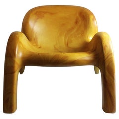 Peter Ghyczy GN2 Chair 1970 Space Age Vintage Lounge Polyurethane Ochre Yellow