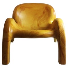 Peter Ghyczy GN2 Chair 1970 Space Age Retro Lounge Polyurethane Ochre Yellow