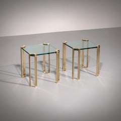 Peter Ghyczy High-Gloss Brass T24 Side Tables, 1970s ( 40x40x45 )