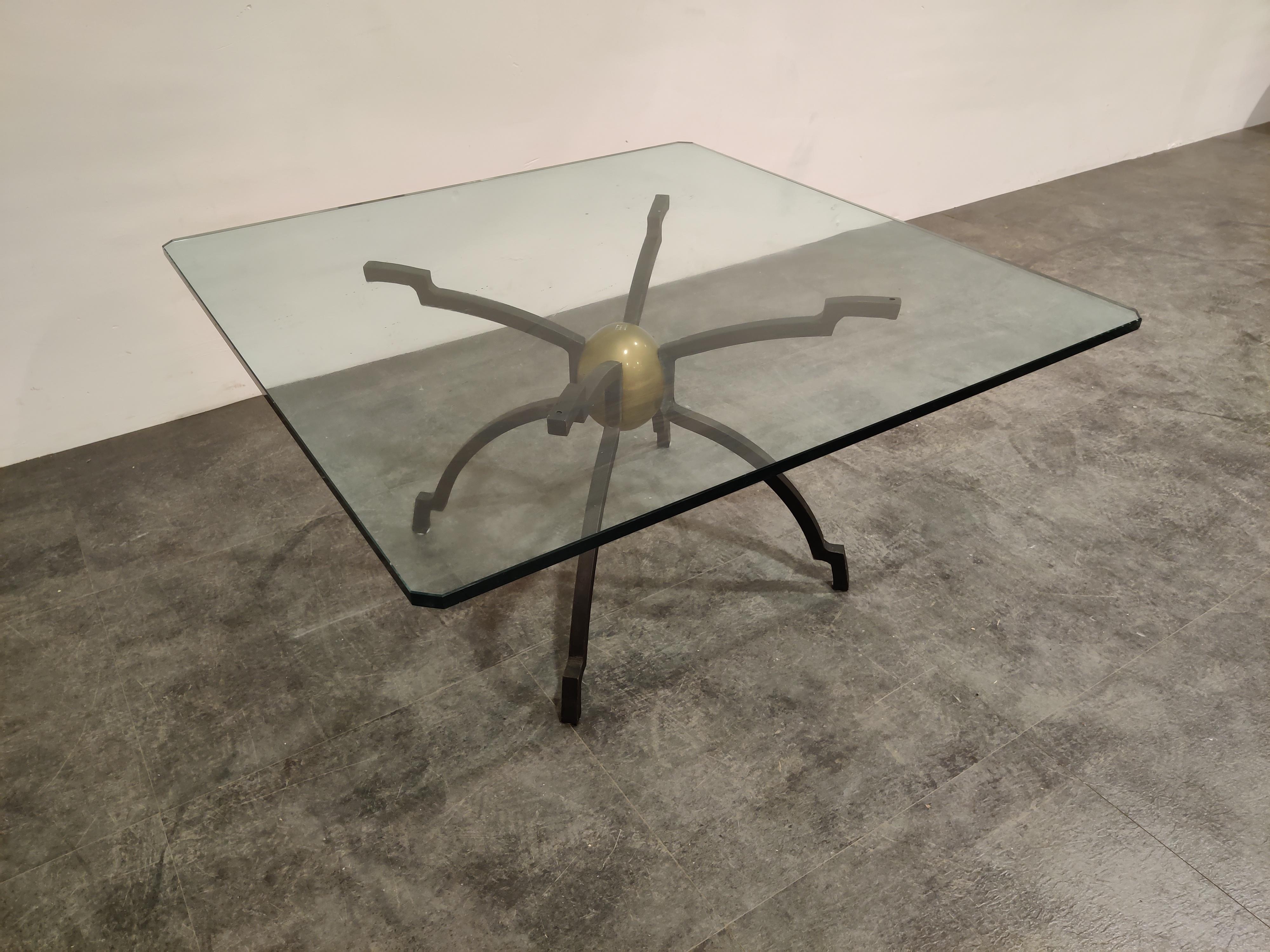 Peter Ghyczy Iron and Brass Coffee Table 1