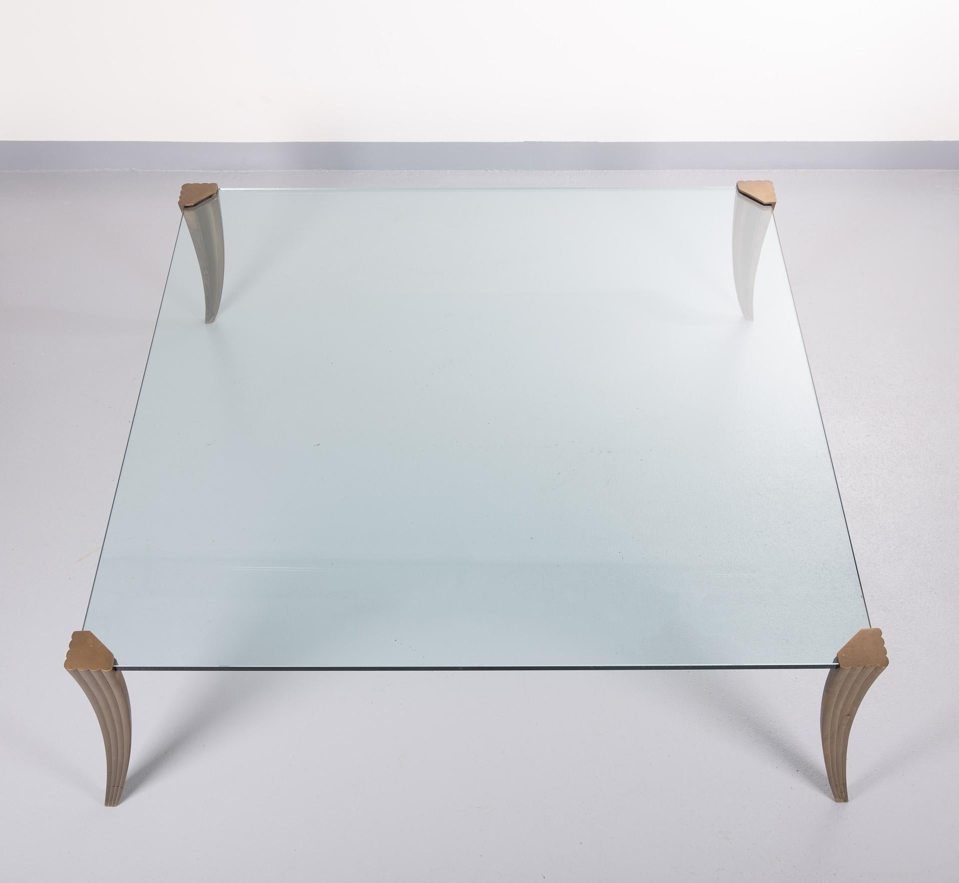 Bronze Peter Ghyczy Large Square Coffee Table
