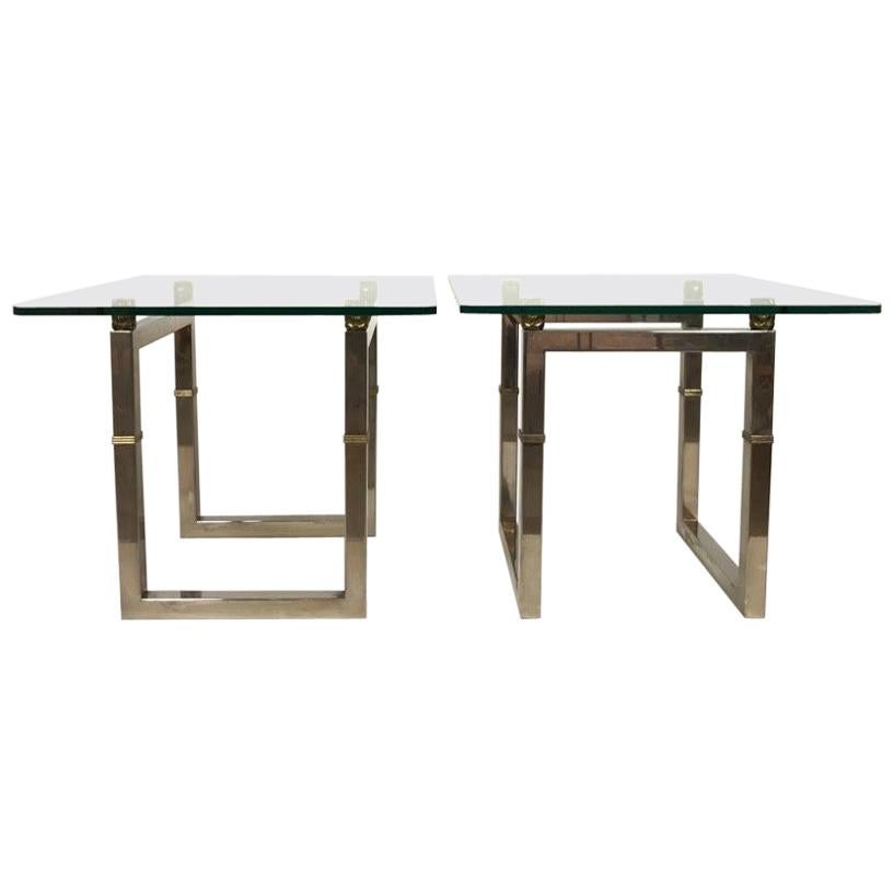 Peter Ghyczy Metal Pair of "BIRI" T29 Side Tables