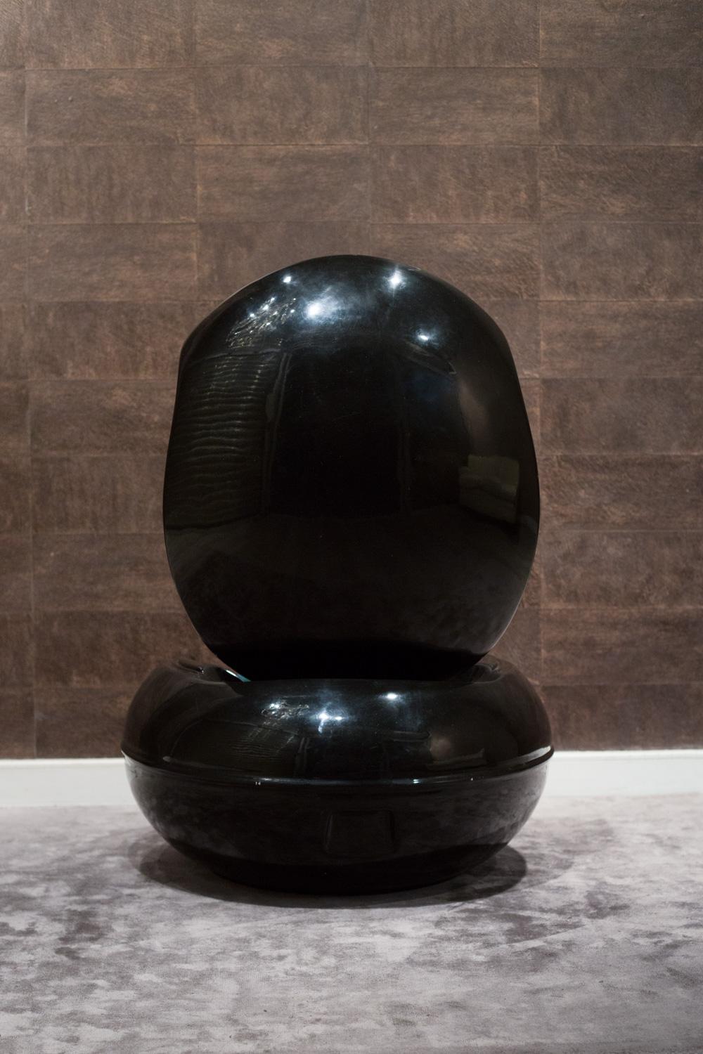 Mid-Century Modern Peter Ghyczy Black Polyurethane Armchair Garden Egg Chair