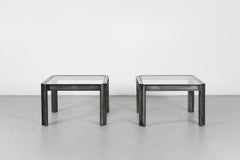 Peter Ghyczy Raw Steel & Glass Side Tables, 1970s