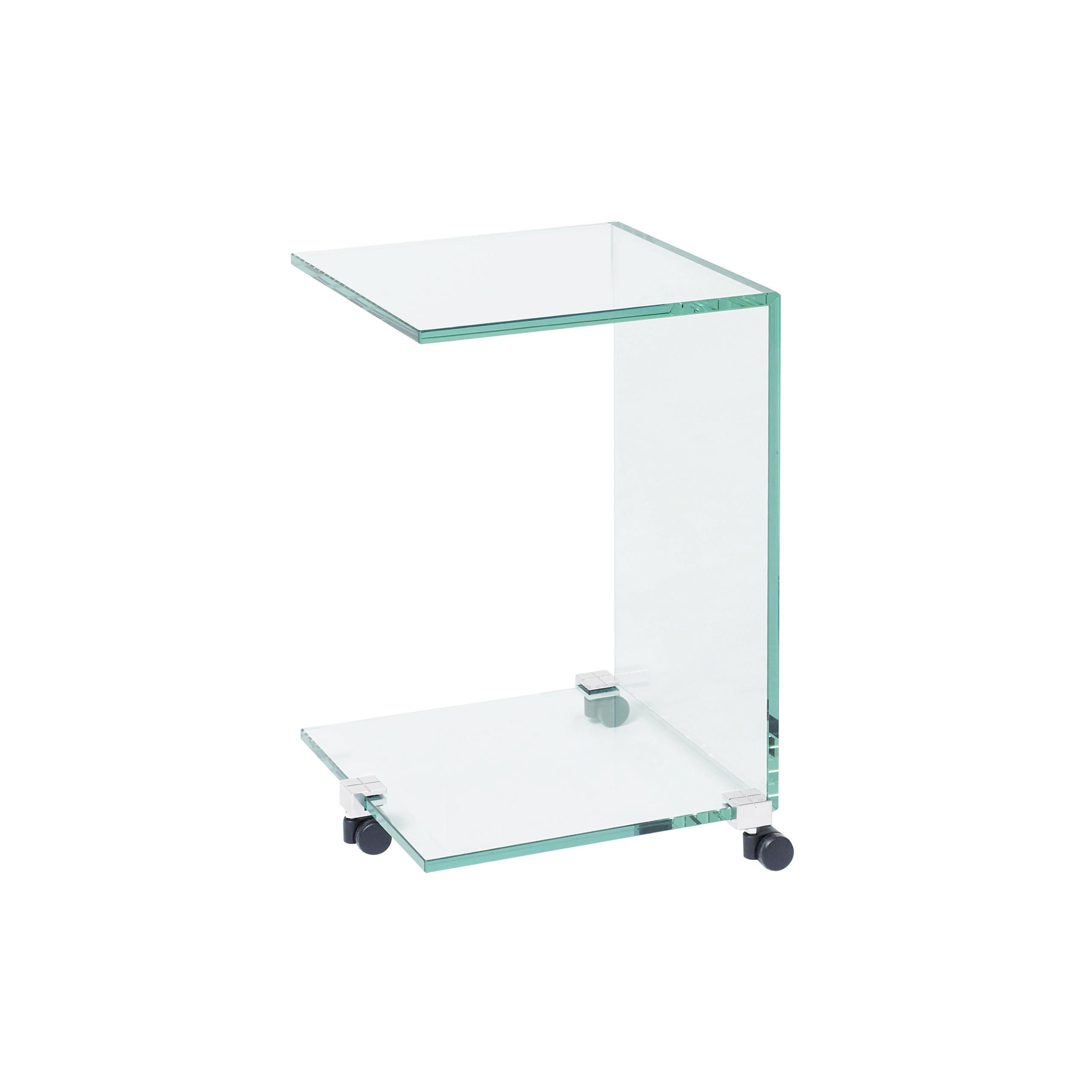 Dutch Peter Ghyczy Side Table Pioneer 'TC' Aluminium / Clear Glass
