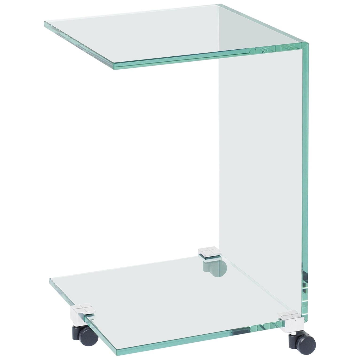 Peter Ghyczy Side Table Pioneer 'TC' Aluminium / Clear Glass