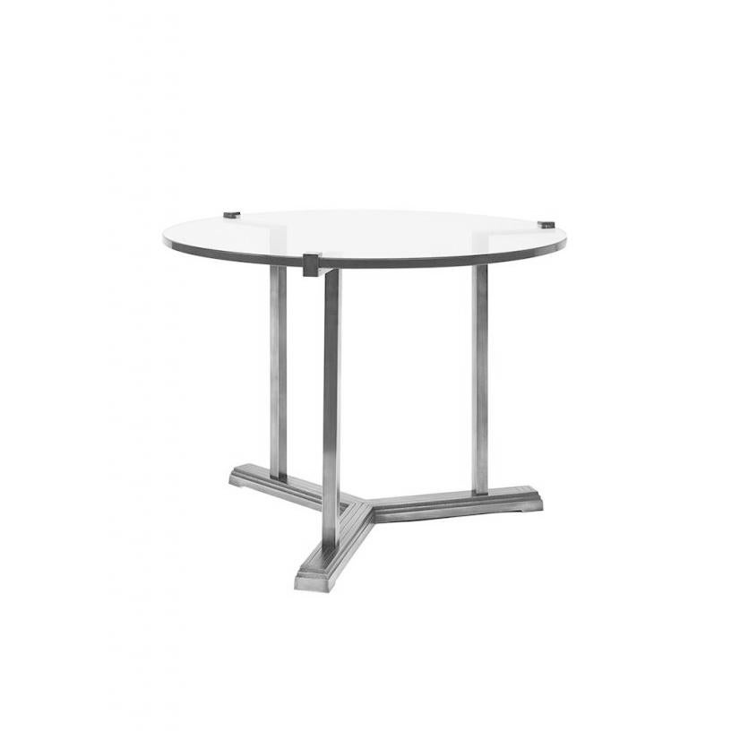 Dutch Peter Ghyczy Side Table Pivot 'T82' Steel / Clear Glass